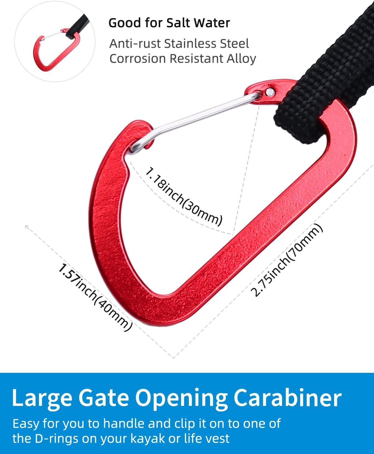 imageOCEANBROAD Kayak Paddle Leash Stretchable Strap Lanyard Rope for SUP Kayaking Boating Canoeing Fishing Pole Rod 47 FeetBlack