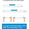 OCEANBROAD Kayak Paddle Leash Stretchable Strap Lanyard Rope for SUP Kayaking Boating Canoeing Fishing Pole Rod 4-7 Feet(Blue)