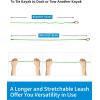 OCEANBROAD Kayak Paddle Leash Stretchable Strap Lanyard Rope for SUP Kayaking Boating Canoeing Fishing Pole Rod 4-7 Feet(Green)