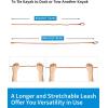 OCEANBROAD Kayak Paddle Leash Stretchable Strap Lanyard Rope for SUP Kayaking Boating Canoeing Fishing Pole Rod 4-7 Feet(Orange)