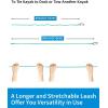 OCEANBROAD Kayak Paddle Leash Stretchable Strap Lanyard Rope for SUP Kayaking Boating Canoeing Fishing Pole Rod 4-7 Feet(Teal)