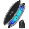 OCEANBROAD Kayak Cover, Water-Resistant UV-Resistant Kayak Canoe Fishing Boat Dust Covers for Outdoor Storage, Suitable for 10.8-12ft Length, Up to 38in Width, 300D Black(420D Black-Gray)