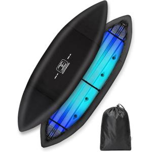 OCEANBROAD Kayak Cover, Water-Resistant UV-Resistant Kayak Canoe Fishing Boat Dust Covers for Outdoor Storage, Suitable for 10.8-12ft Length, Up to 38in Width, 300D Black(300D Black)