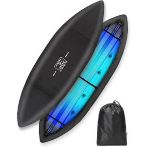 OCEANBROAD Kayak Cover, Water-Resistant UV-Resistant Kayak Canoe Fishing Boat Dust Covers for Outdoor Storage, Suitable for 10.8-12ft Length, Up to 38in Width, 300D Black(420D Black)