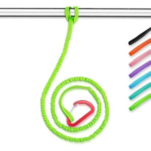 OCEANBROAD Kayak Paddle Leash Stretchable Strap Lanyard Rope for SUP Kayaking Boating Canoeing Fishing Pole Rod 4-7 Feet(Green)