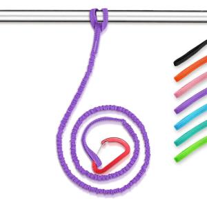 OCEANBROAD Kayak Paddle Leash Stretchable Strap Lanyard Rope for SUP Kayaking Boating Canoeing Fishing Pole Rod 4-7 Feet(Purple)