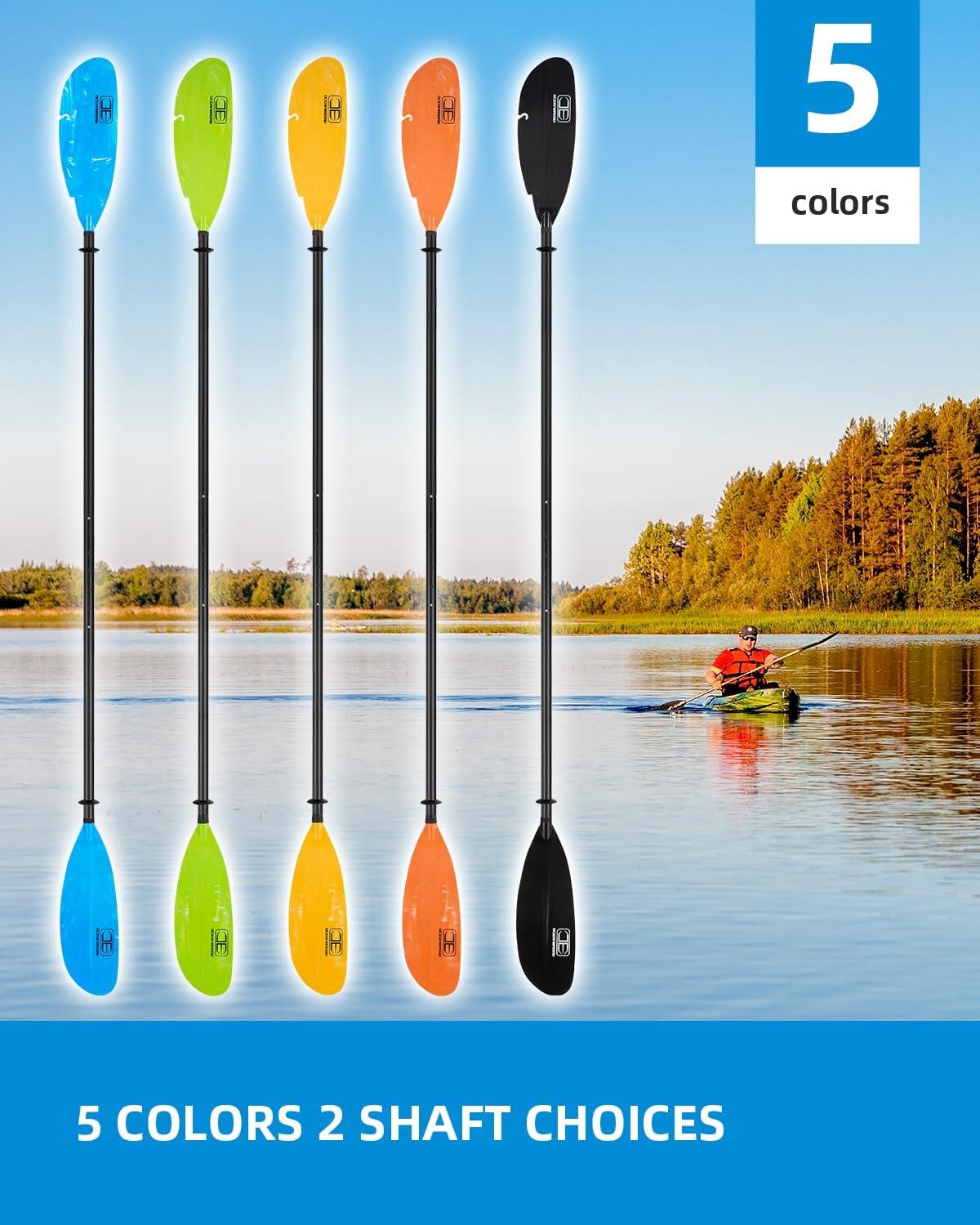 imageOCEANBROAD Adjustable Carbon Fishing Kayak Paddle 94in240cm98in250cm102in260cm Carbon Fiber Shaft with Paddle LeashBlue