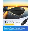 OCEANBROAD Adjustable Carbon Fiber Kayak Paddle 86in/220cm to 94in/240cm Kayaking Oar for Adults with Paddle Leash 1 Paddle(Black)