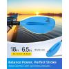 OCEANBROAD Adjustable Carbon Fiber Kayak Paddle 86in/220cm to 94in/240cm Kayaking Oar for Adults with Paddle Leash 1 Paddle(Blue)