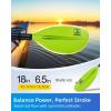 OCEANBROAD Adjustable Carbon Fiber Kayak Paddle 86in/220cm to 94in/240cm Kayaking Oar for Adults with Paddle Leash 1 Paddle(Green)