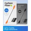 OCEANBROAD Adjustable Carbon Fiber Kayak Paddle 86in/220cm to 94in/240cm Kayaking Oar for Adults with Paddle Leash 1 Paddle(Orange)