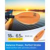 OCEANBROAD Adjustable Carbon Fiber Kayak Paddle 86in/220cm to 94in/240cm Kayaking Oar for Adults with Paddle Leash 1 Paddle(Orange)