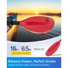 OCEANBROAD Adjustable Carbon Fiber Kayak Paddle 86in/220cm to 94in/240cm Kayaking Oar for Adults with Paddle Leash 1 Paddle(Red)