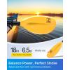 OCEANBROAD Adjustable Carbon Fiber Kayak Paddle 86in/220cm to 94in/240cm Kayaking Oar for Adults with Paddle Leash 1 Paddle(Yellow)