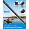 OCEANBROAD Adjustable Carbon Fishing Kayak Paddle – 94in/240cm-98in/250cm-102in/260cm Carbon Fiber Shaft with Paddle Leash(Blue)