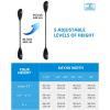 OCEANBROAD Adjustable Kayak Paddle 86in/220cm to 94in/240cm Kayaking Boating Canoeing Oar with Paddle Leash 1 Paddle(Black)