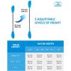 OCEANBROAD Adjustable Kayak Paddle 86in/220cm to 94in/240cm Kayaking Boating Canoeing Oar with Paddle Leash 1 Paddle(Blue)