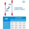 OCEANBROAD Adjustable Kayak Paddle 86in/220cm to 94in/240cm Kayaking Boating Canoeing Oar with Paddle Leash 1 Paddle(Red)