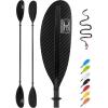 OCEANBROAD Adjustable Carbon Fiber Kayak Paddle 86in/220cm to 94in/240cm Kayaking Oar for Adults with Paddle Leash 1 Paddle(3K Carbon Print)