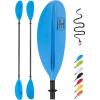 OCEANBROAD Adjustable Carbon Fiber Kayak Paddle 86in/220cm to 94in/240cm Kayaking Oar for Adults with Paddle Leash 1 Paddle(Blue)