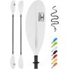 OCEANBROAD Adjustable Carbon Fiber Kayak Paddle 86in/220cm to 94in/240cm Kayaking Oar for Adults with Paddle Leash 1 Paddle(White)
