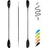OCEANBROAD Adjustable Carbon Fishing Kayak Paddle – 94in/240cm-98in/250cm-102in/260cm Carbon Fiber Shaft with Paddle Leash(Black)