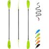 OCEANBROAD Adjustable Carbon Fishing Kayak Paddle – 94in/240cm-98in/250cm-102in/260cm Carbon Fiber Shaft with Paddle Leash(Green)
