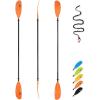 OCEANBROAD Adjustable Carbon Fishing Kayak Paddle – 94in/240cm-98in/250cm-102in/260cm Carbon Fiber Shaft with Paddle Leash(Orange)