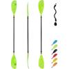 OCEANBROAD Adjustable Kayak Paddle 86in/220cm to 94in/240cm Kayaking Boating Canoeing Oar with Paddle Leash 1 Paddle(Green)