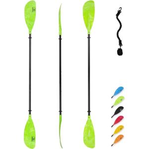 OCEANBROAD Adjustable Kayak Paddle 86in/220cm to 94in/240cm Kayaking Boating Canoeing Oar with Paddle Leash 1 Paddle(Green)