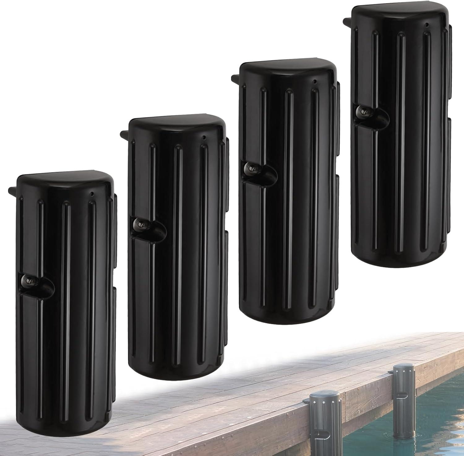 imageOCEANBROAD Boat Bumpers for Docking Boat Dock Bumpers for Edge amp Side Marine Fender Guard with Stainless Steel Hardware UVResistant PVC Vertical Dock Protection for Straight Edge InstallationBlack