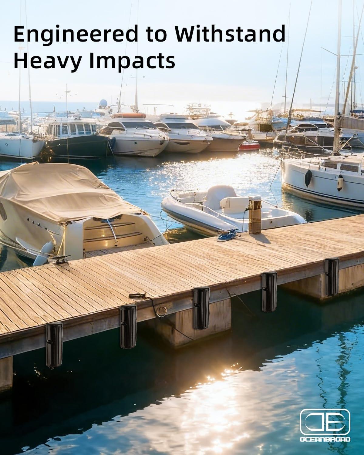 imageOCEANBROAD Boat Bumpers for Docking Boat Dock Bumpers for Edge amp Side Marine Fender Guard with Stainless Steel Hardware UVResistant PVC Vertical Dock Protection for Straight Edge InstallationBlack