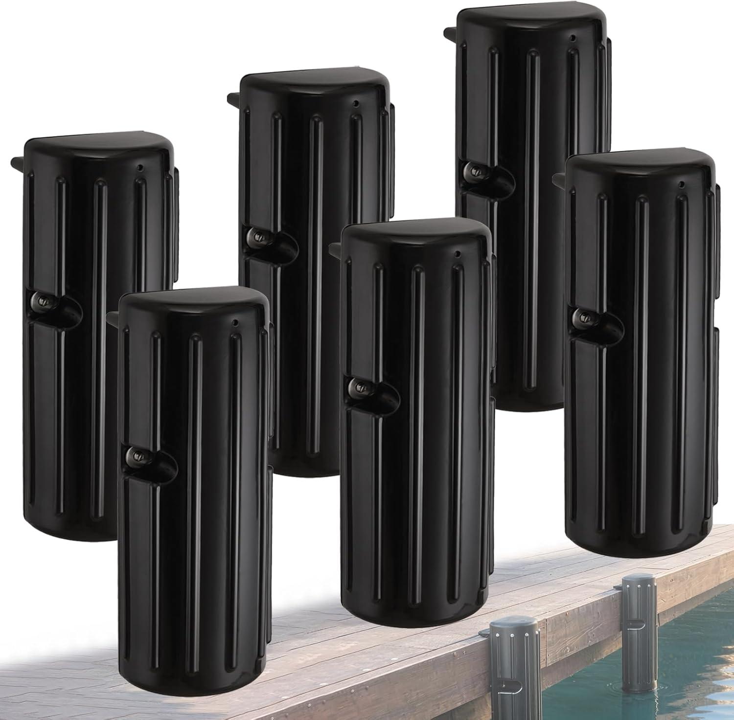 imageOCEANBROAD Boat Bumpers for Docking Boat Dock Bumpers for Edge amp Side Marine Fender Guard with Stainless Steel Hardware UVResistant PVC Vertical Dock Protection for Straight Edge InstallationBlack