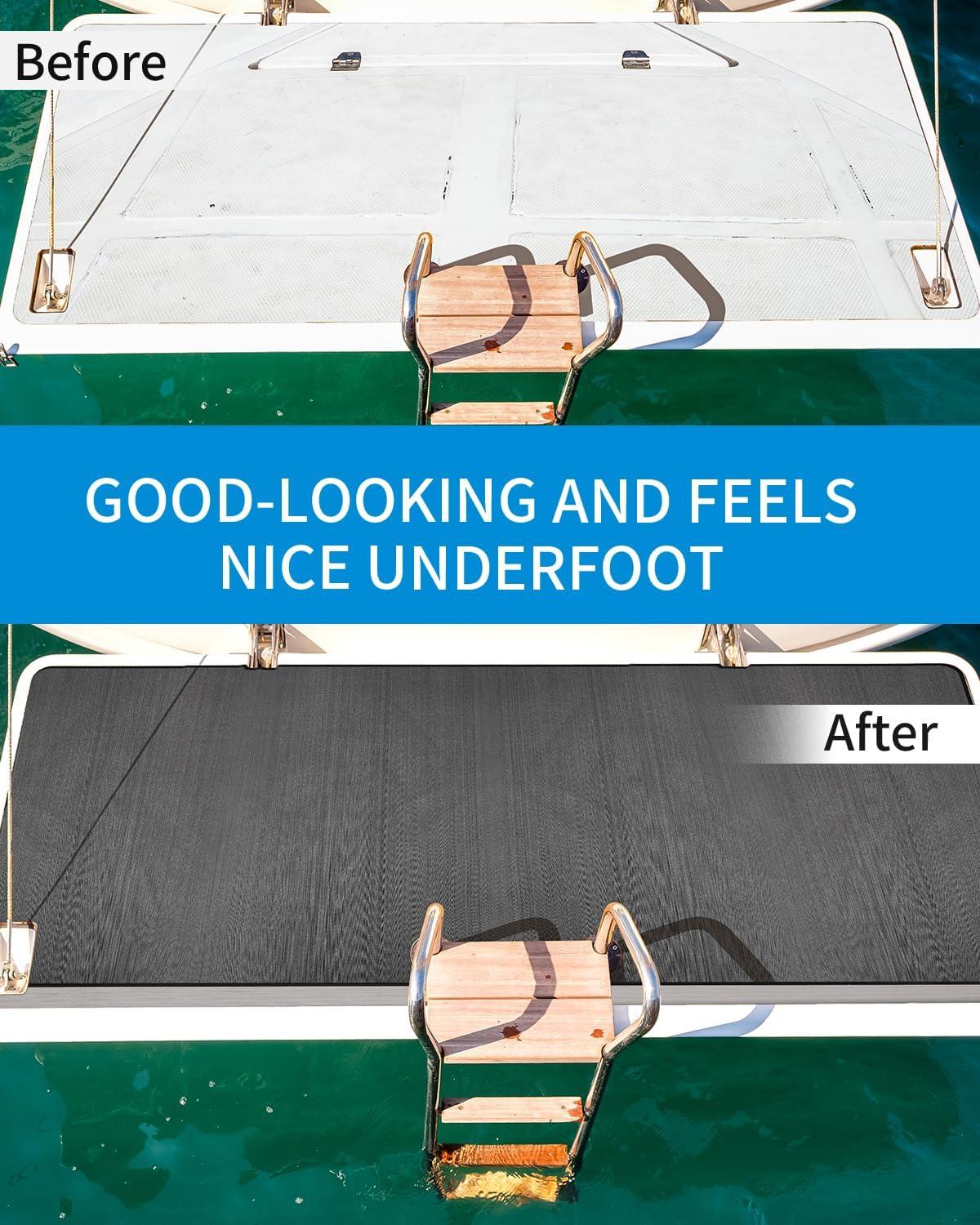 imageOCEANBROAD Brushed Boat Flooring 96x162353847 SelfAdhesive EVA Foam Sheet NonSlip Traction Pad for Boats Surfboard SUP Paddle Board Kayak Yacht Camel BrownDark GrayGrayCamoDark Gray