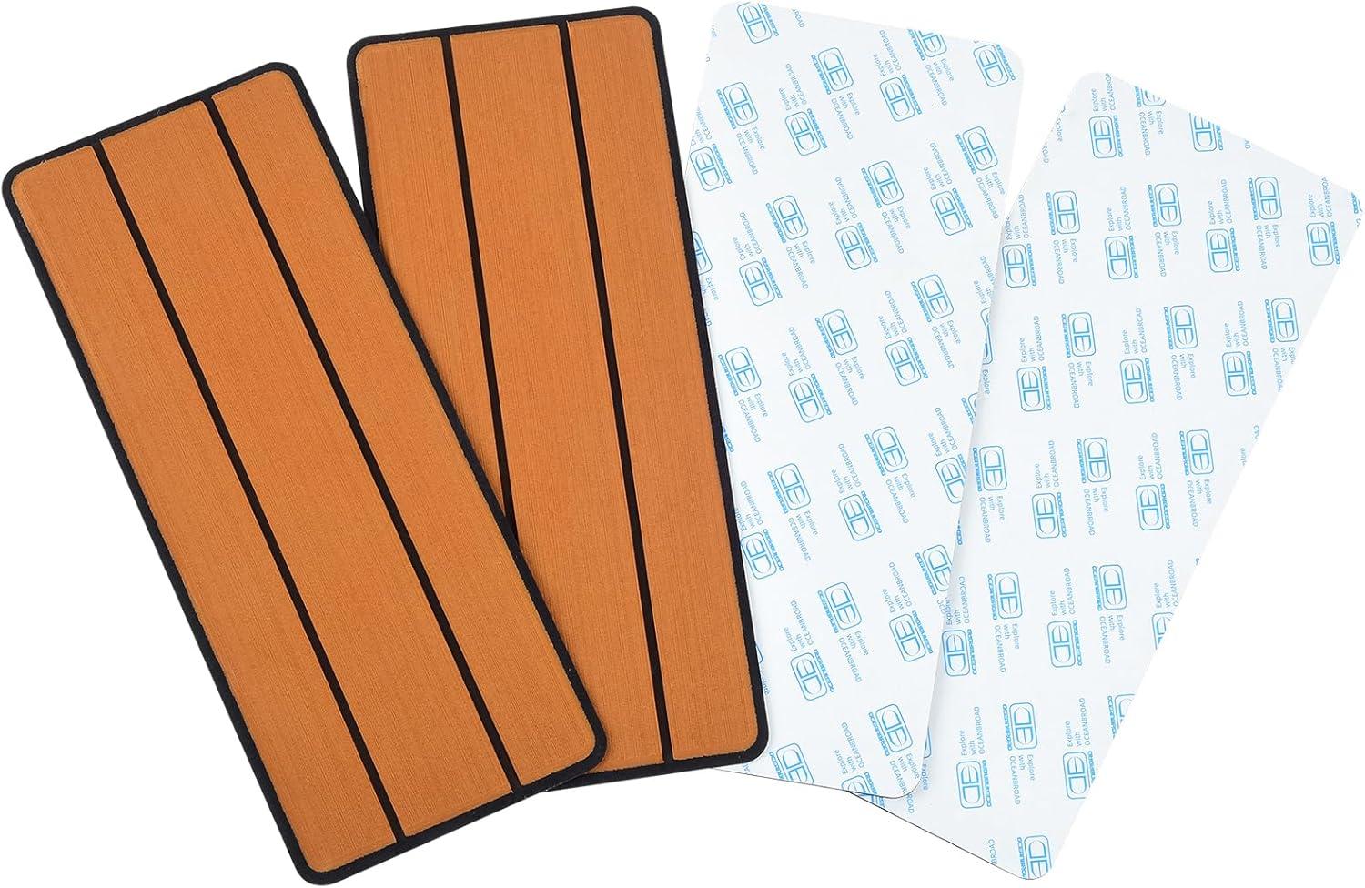 imageOCEANBROAD EVA Foam RV Step Cover 16L x 65W 4 Pack with Self Adhesive for Ladders Trailers Truck Campers Stair Treads Camouflage BlueBrown