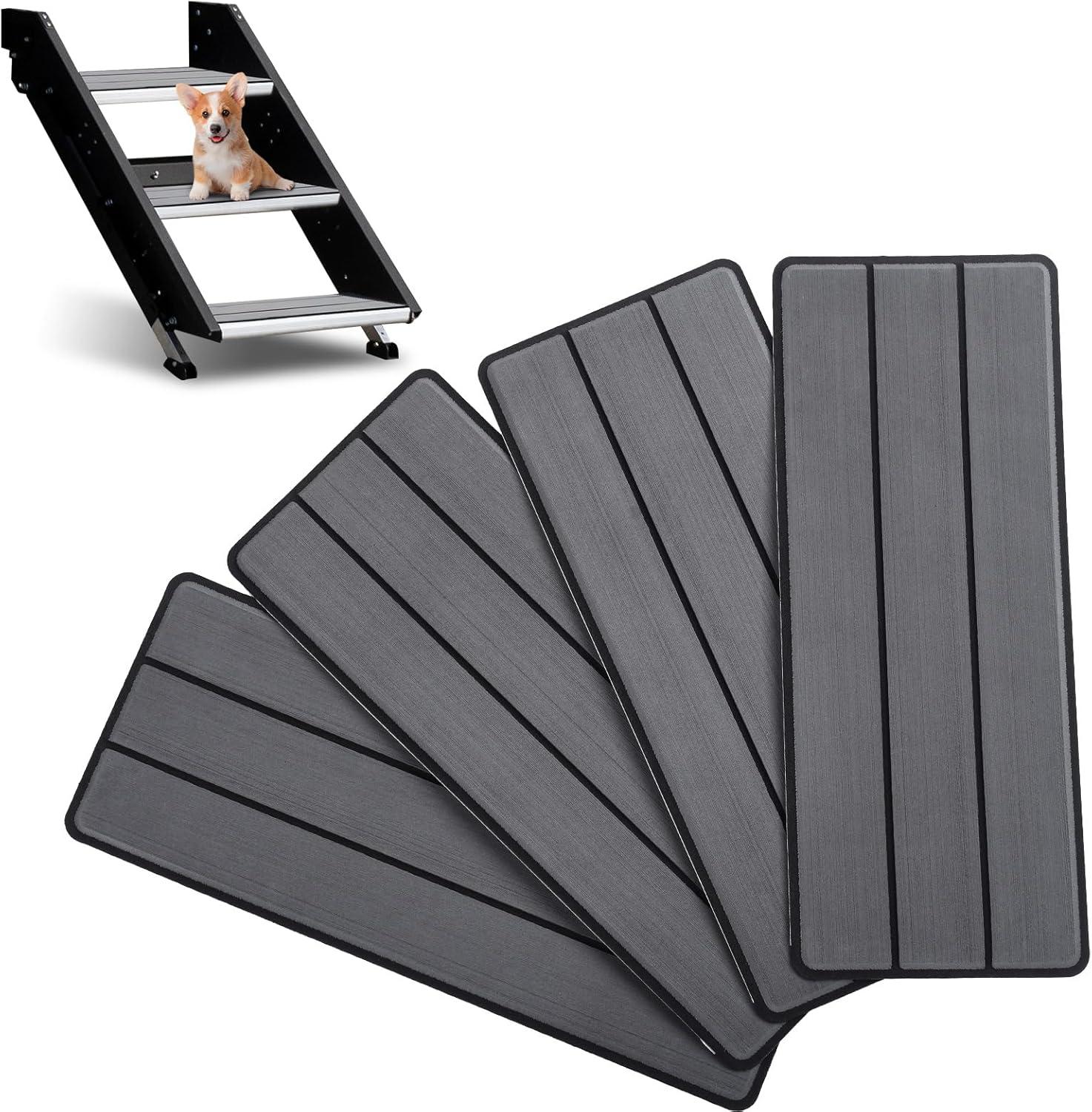 imageOCEANBROAD EVA Foam RV Step Cover 16L x 65W 4 Pack with Self Adhesive for Ladders Trailers Truck Campers Stair Treads Camouflage BlueDark Gray
