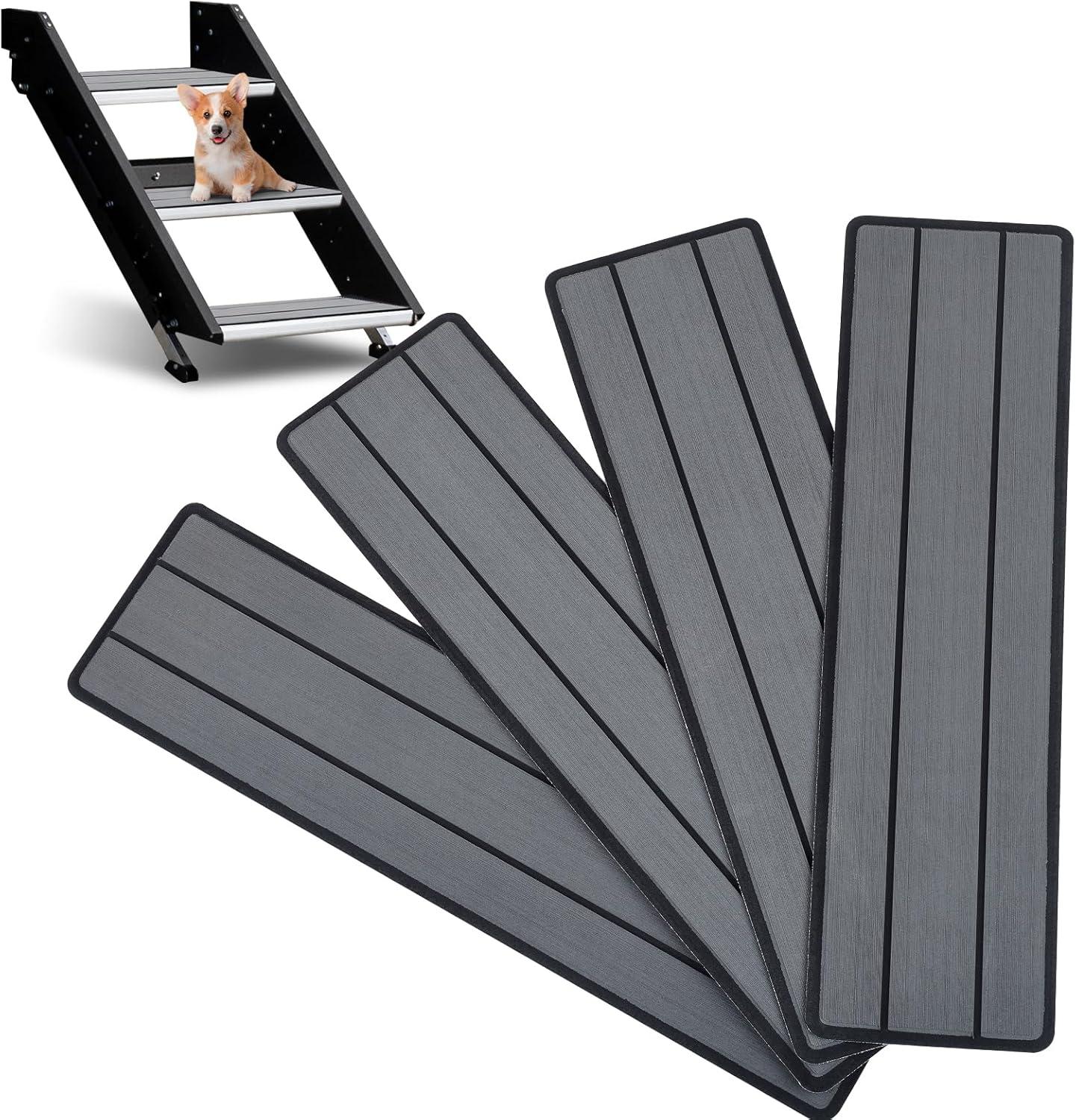 imageOCEANBROAD EVA Foam RV Step Cover 16L x 65W 4 Pack with Self Adhesive for Ladders Trailers Truck Campers Stair Treads Camouflage BlueDark Gray