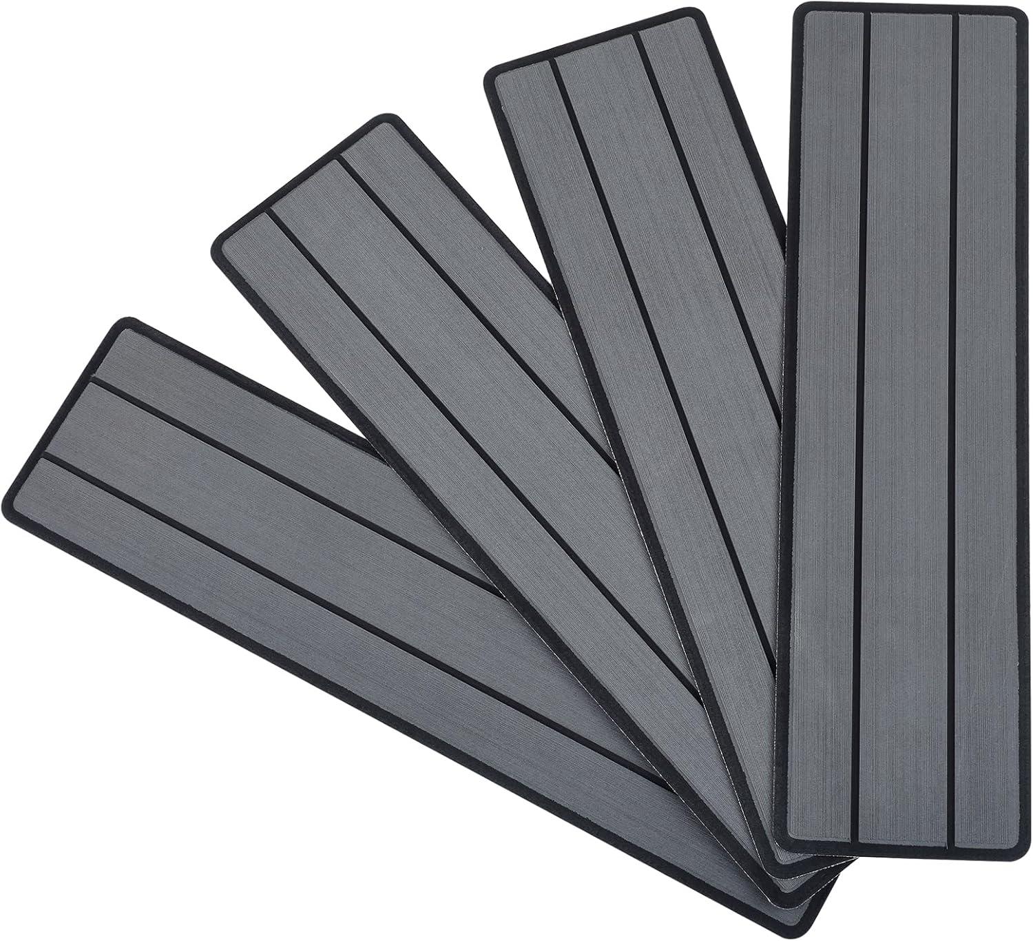 imageOCEANBROAD EVA Foam RV Step Cover 16L x 65W 4 Pack with Self Adhesive for Ladders Trailers Truck Campers Stair Treads Camouflage BlueDark Gray