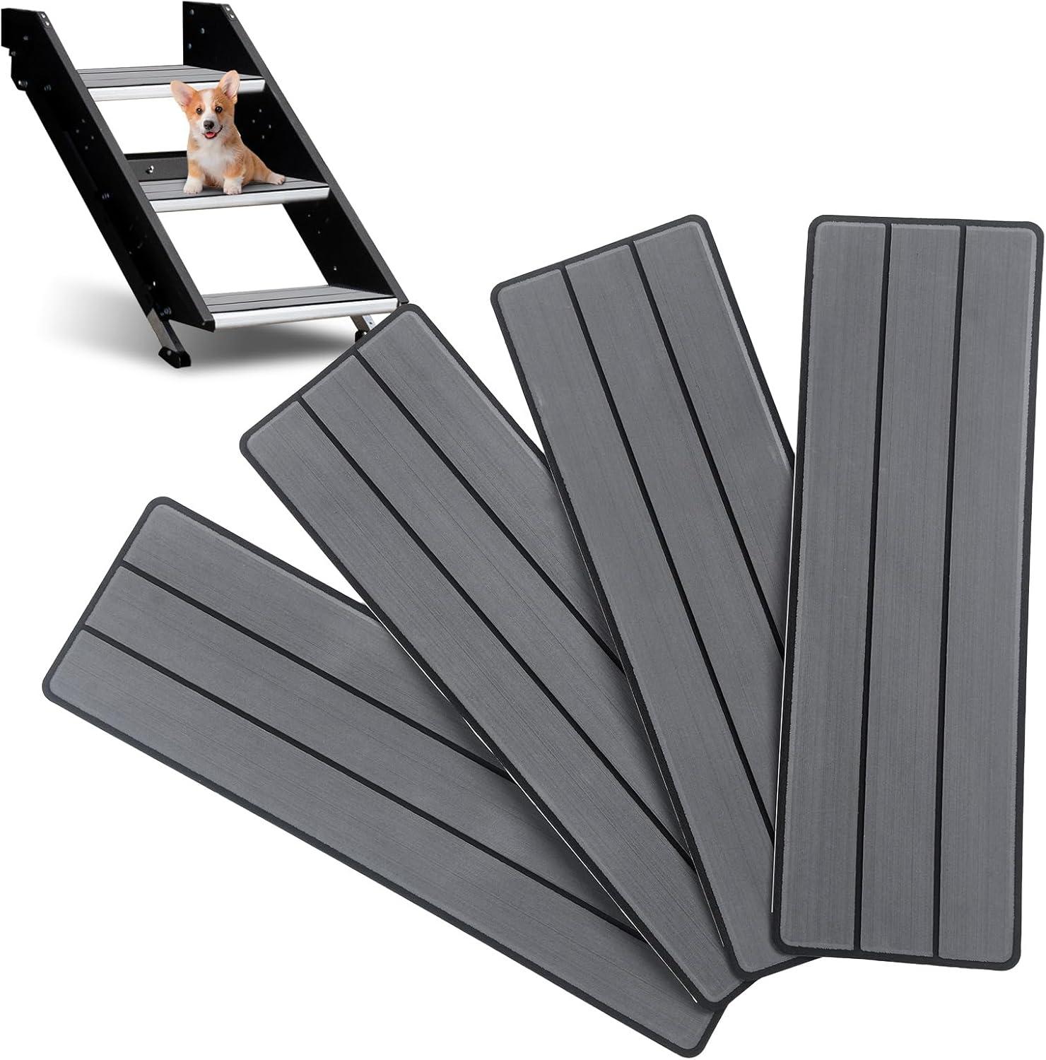 imageOCEANBROAD EVA Foam RV Step Cover 16L x 65W 4 Pack with Self Adhesive for Ladders Trailers Truck Campers Stair Treads Camouflage BlueDark Gray