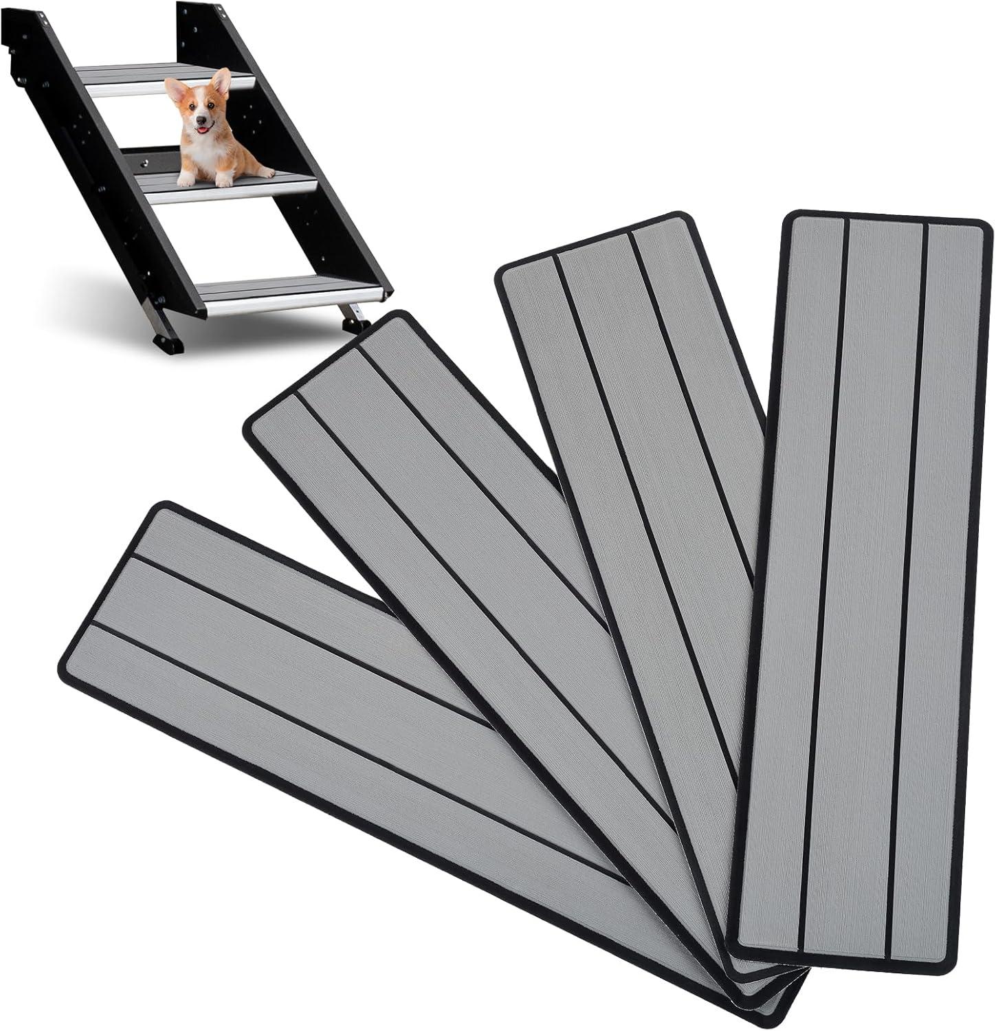 imageOCEANBROAD EVA Foam RV Step Cover 16L x 65W 4 Pack with Self Adhesive for Ladders Trailers Truck Campers Stair Treads Camouflage BlueGray