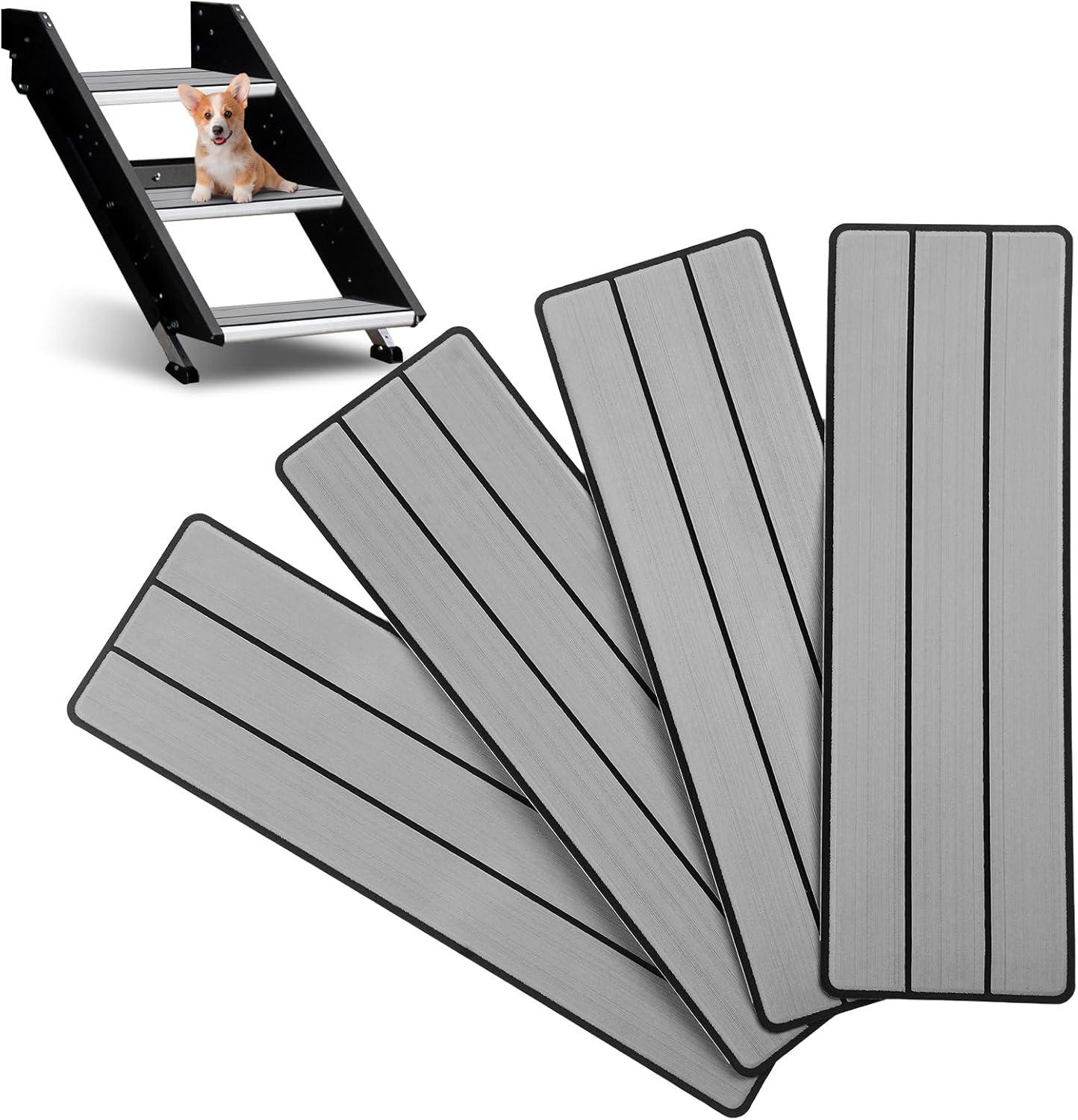 imageOCEANBROAD EVA Foam RV Step Cover 16L x 65W 4 Pack with Self Adhesive for Ladders Trailers Truck Campers Stair Treads Camouflage BlueGray