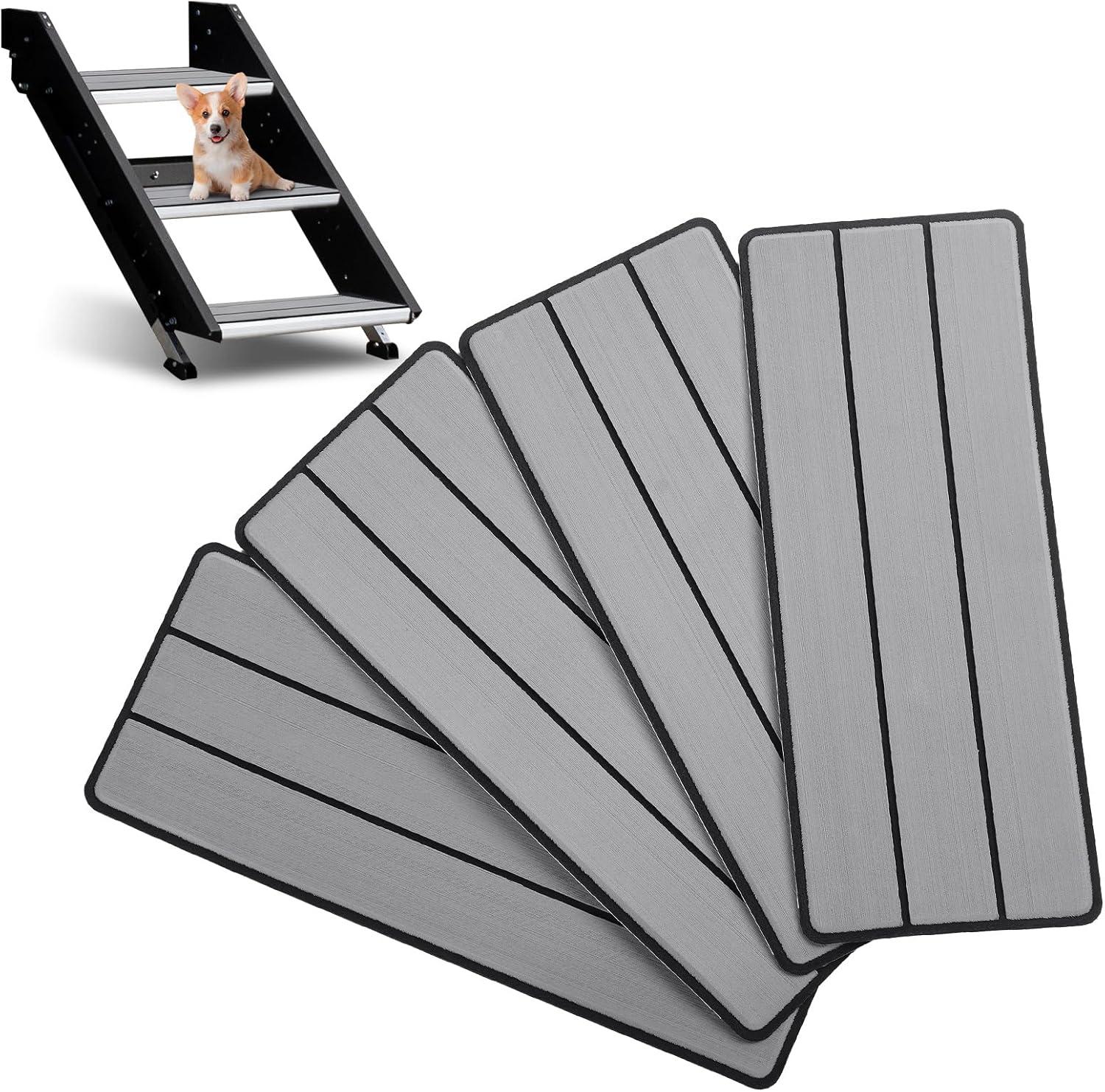 imageOCEANBROAD EVA Foam RV Step Cover 16L x 65W 4 Pack with Self Adhesive for Ladders Trailers Truck Campers Stair Treads Camouflage BlueGray