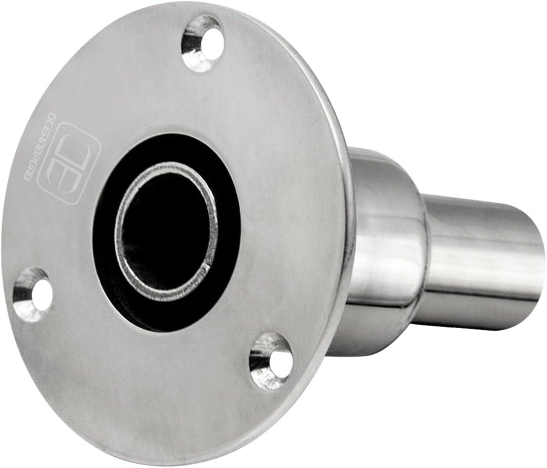 imageOCEANBROAD Stainless Steel 316 Thru Hull Exhaust Fitting 22mm24mm Hose Pipe Marine Exhaust Port for Webasto Planar Eberspacher Chinese Diesel Parking heaters with Bolts and Nuts24 mm