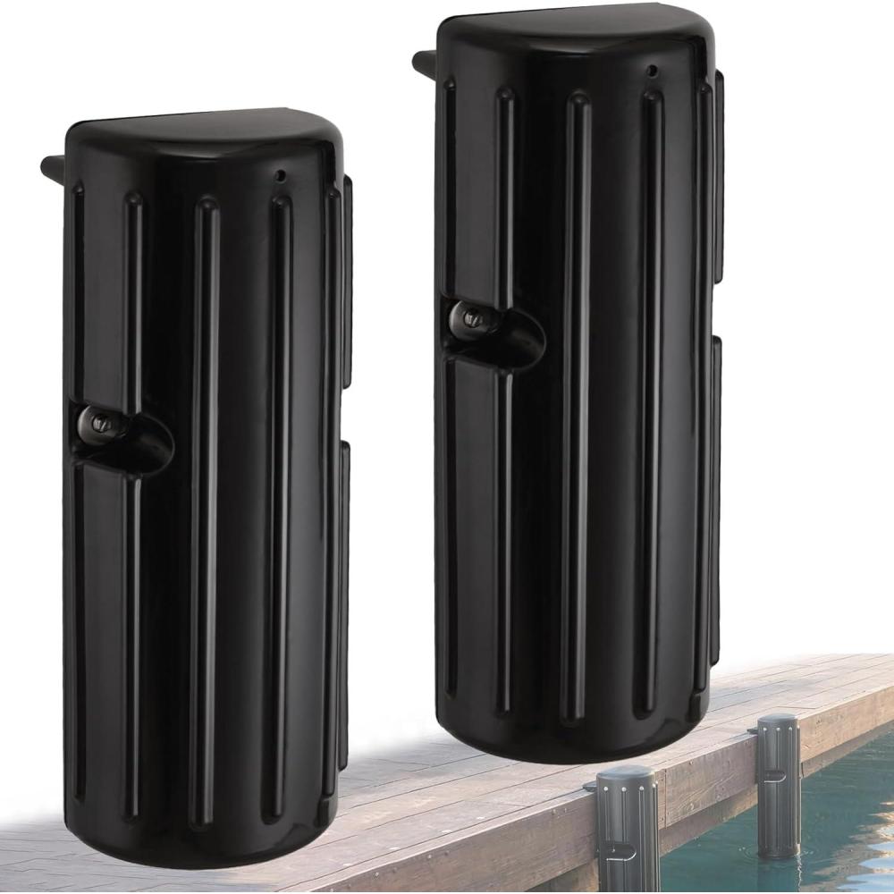 imageOCEANBROAD Boat Bumpers for Docking Boat Dock Bumpers for Edge amp Side Marine Fender Guard with Stainless Steel Hardware UVResistant PVC Vertical Dock Protection for Straight Edge InstallationBlack