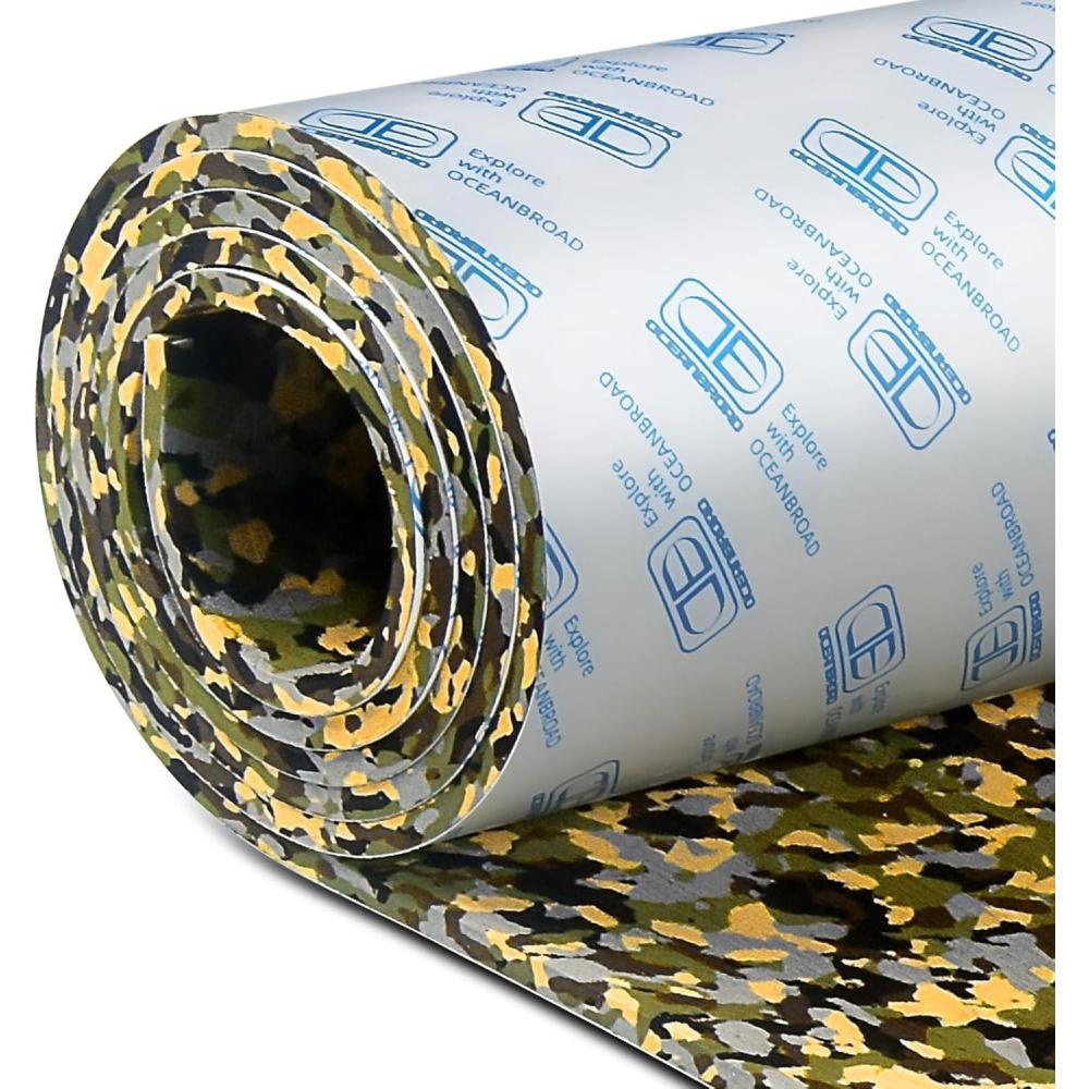 imageOCEANBROAD Brushed Boat Flooring 96x162353847 SelfAdhesive EVA Foam Sheet NonSlip Traction Pad for Boats Surfboard SUP Paddle Board Kayak Yacht Camel BrownDark GrayGrayCamoCamo Green