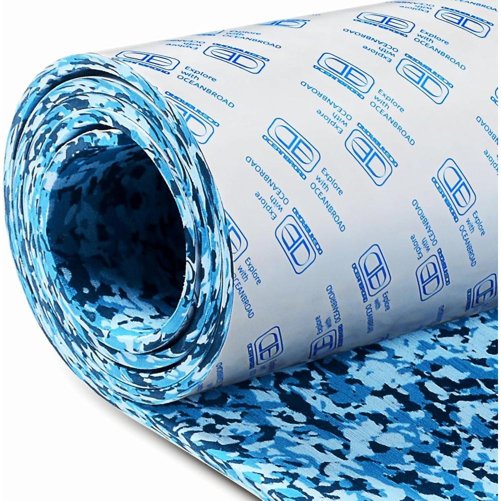 imageOCEANBROAD Brushed Boat Flooring 96x162353847 SelfAdhesive EVA Foam Sheet NonSlip Traction Pad for Boats Surfboard SUP Paddle Board Kayak Yacht Camel BrownDark GrayGrayCamoCamo Blue