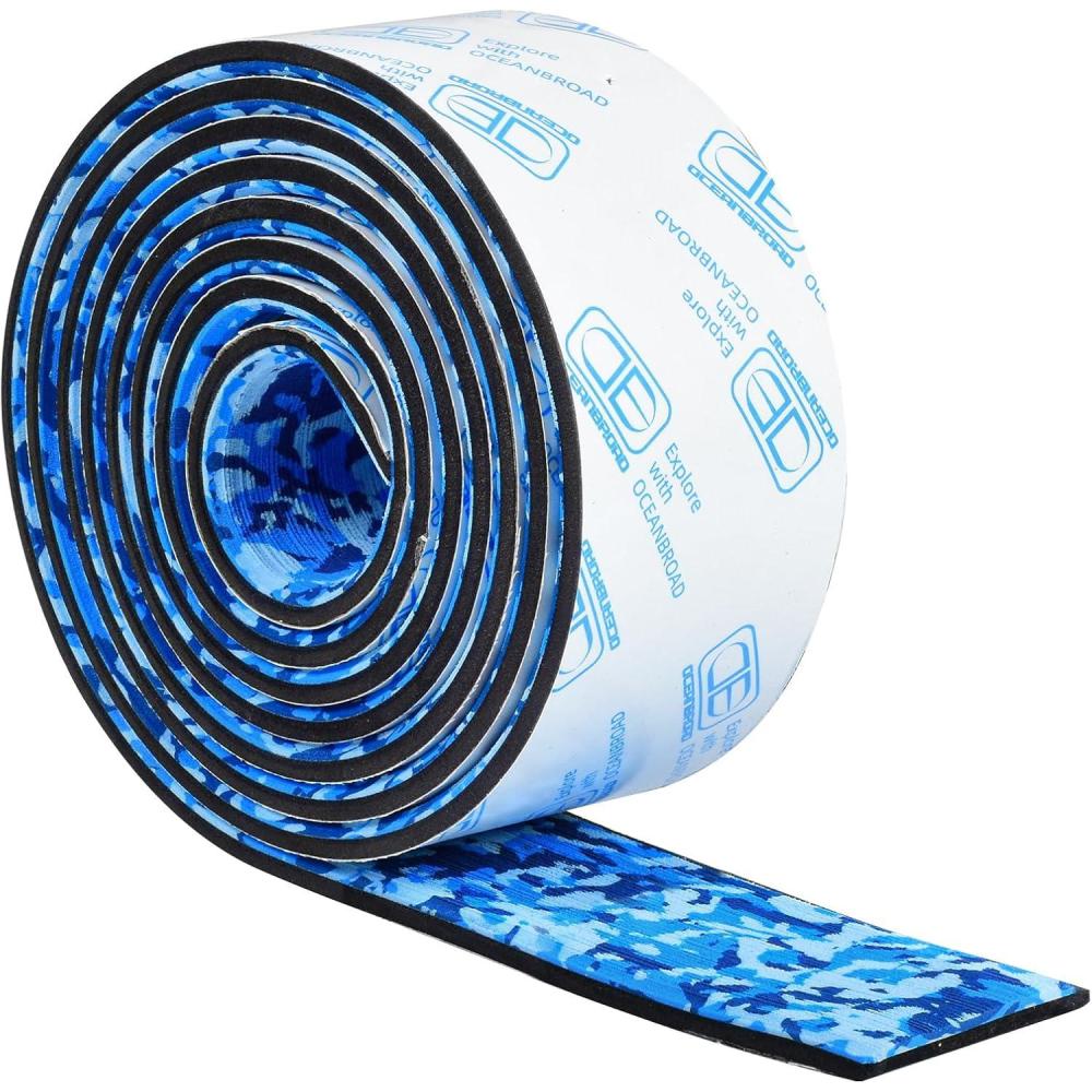 imageOCEANBROAD Camo Boat Flooring SelfAdhesive Backing Camouflage Decking 96x45636288168 48x168 EVA Foam SelfAdhesive NonSlip Marine Sheet for Boats Helm Pad RV FloorCamo BlueBorders