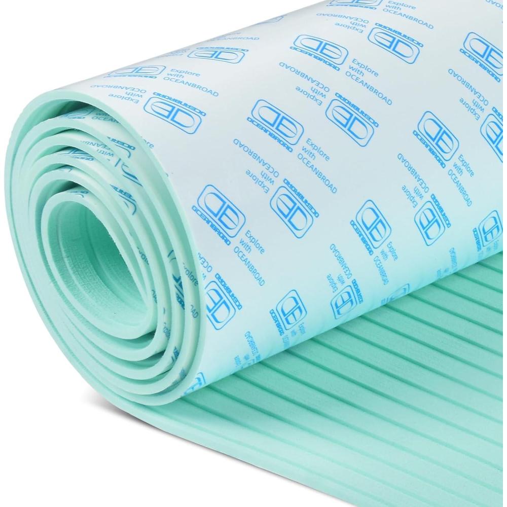 imageOCEANBROAD Camouflage Boat Flooring 96x162353847 Strip Cut Grooves SelfAdhesive EVA Foam Sheet NonSlip Traction Pad for Boats Decking Surfboard SUP Paddleboard KayakMint Green