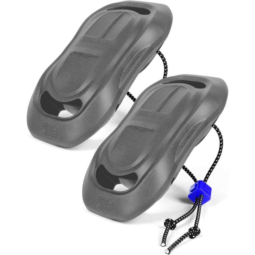 imageOCEANBROAD EVA Boat Fenders 17 x 8 Boat Bumpers for Docking with QuickLock Rope amp Strap Fit for Pontoon Jon Ski and Fishing Boats MarineGrade Foam for Hull ProtectionLight Gray