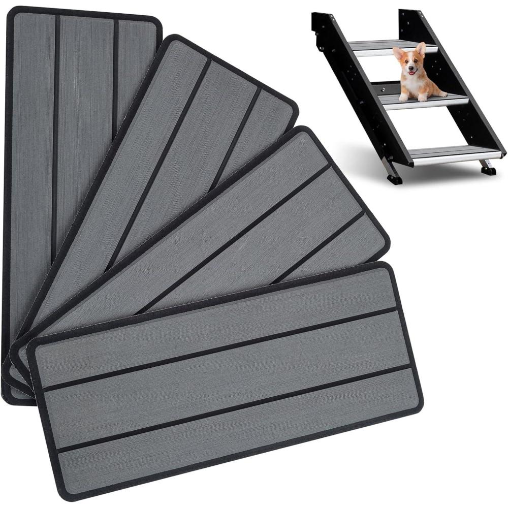 imageOCEANBROAD EVA Foam RV Step Cover 16L x 65W 4 Pack with Self Adhesive for Ladders Trailers Truck Campers Stair Treads Camouflage BlueDark Gray
